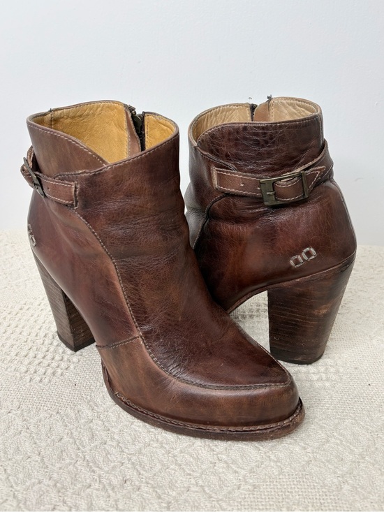 BED|STU Shoes - Bedstu Brown Leather Isla Ankle Boots with Buckle Detail